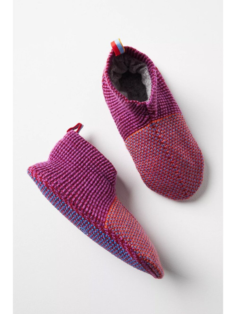 Bombas Anthropologie Maroon Jewel Purple Jacquard Grip Slippers